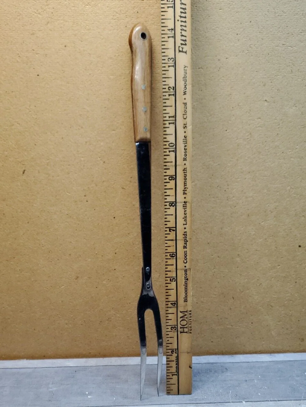 Imperial Stainless Meat 2 Tine Fork with Wood Handle